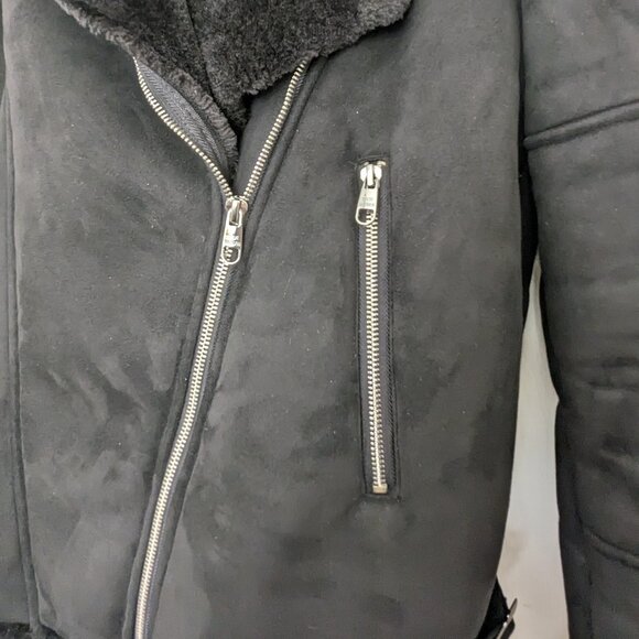 Steve Madden Women's Faux-Shearling Coat, Created for Macy's Size M Black - Picture 4 of 13